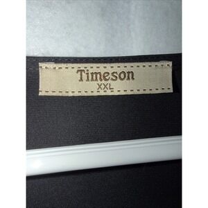Timeson Black Split V-Neck Short Sleeve Top Blouse Size 2XL